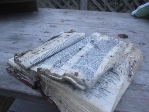 A Bible pulled from the rubble of our church-- reminds us of God's faithfulness 